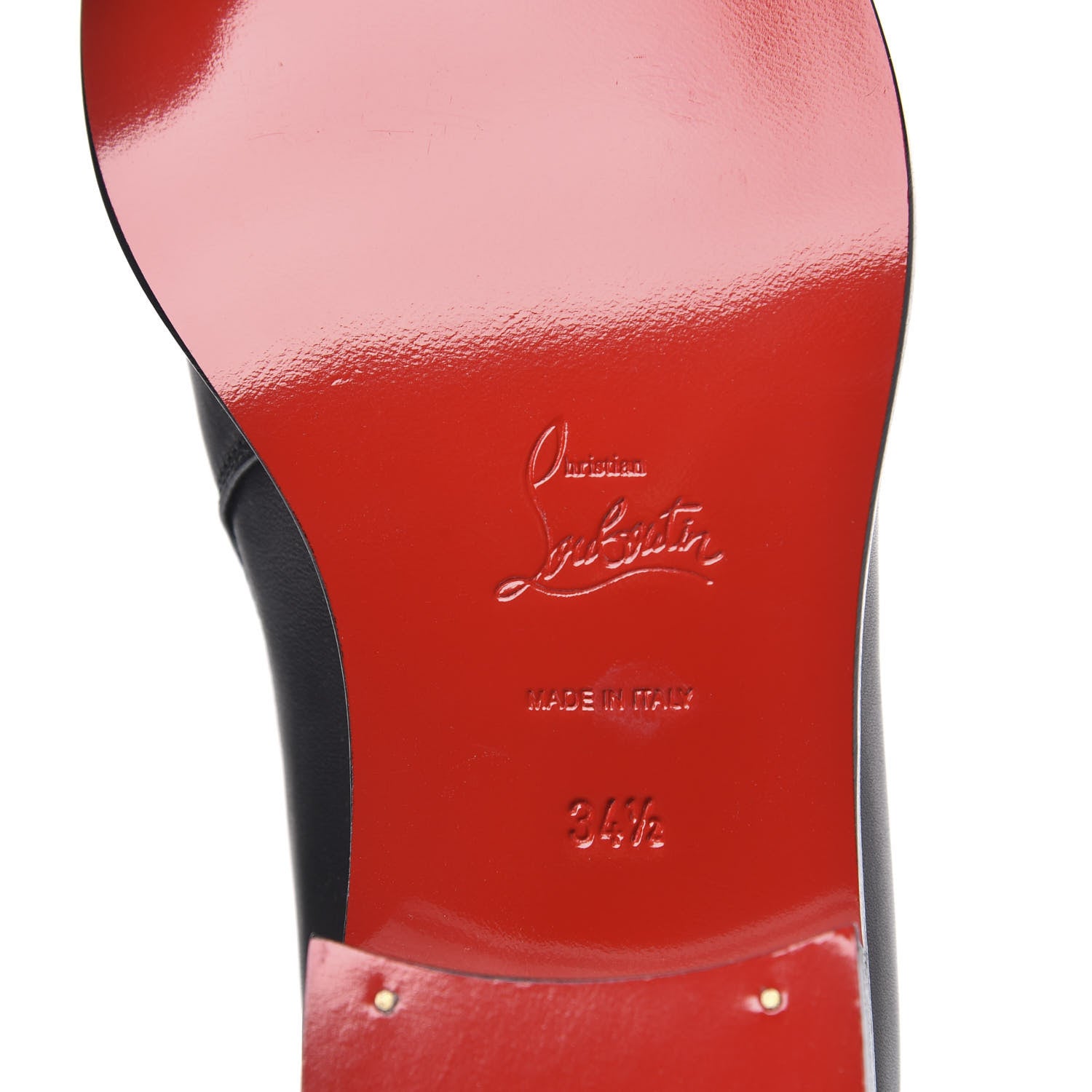 Christian Louboutin Calfskin Ingrassato Womens Marmada Flat Chelsea Boots 34.5 Black 6 of 7