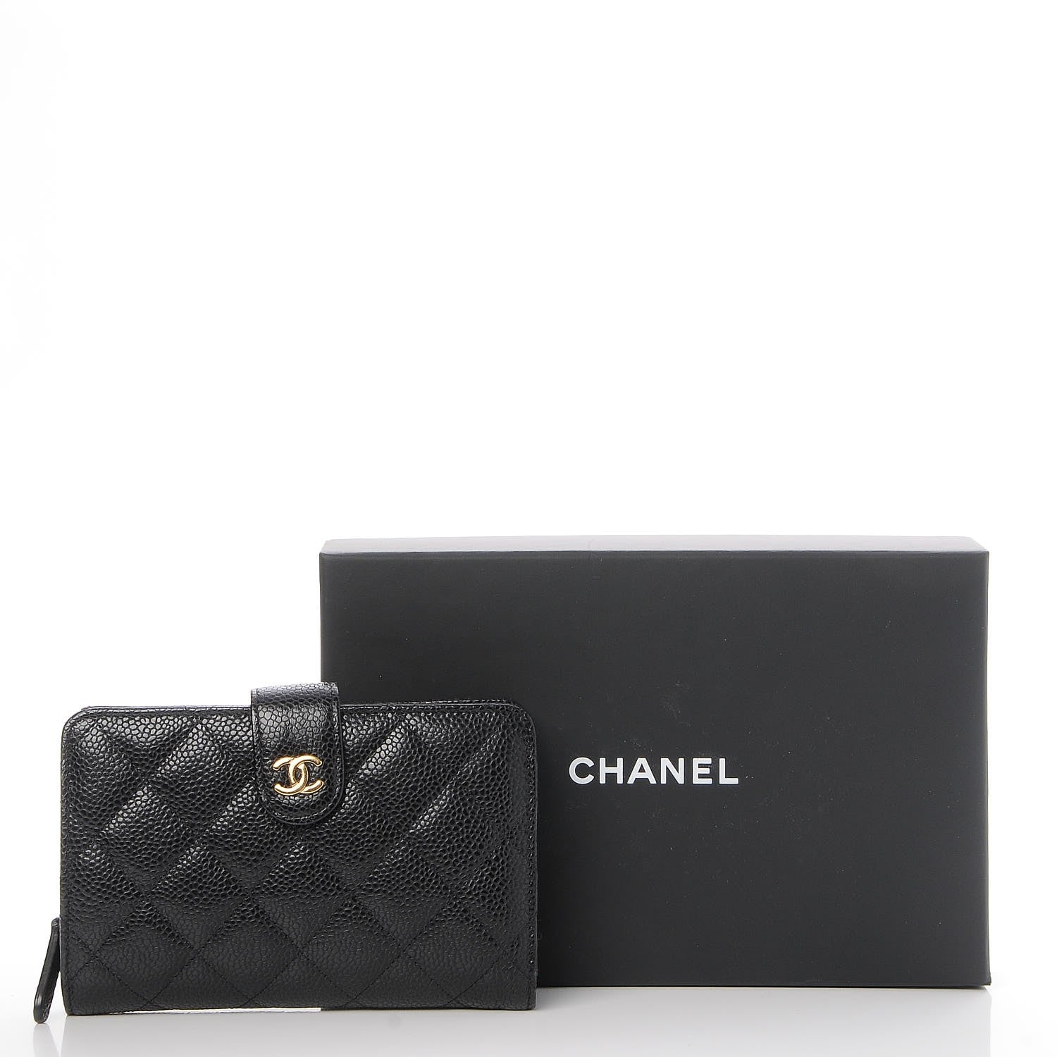 Chanel Caviar Quilted Zipped Pocket Wallet Black 9 of 9