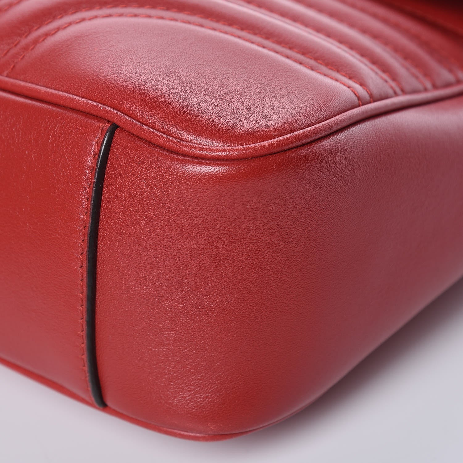 Gucci Calfskin Matelasse Medium GG Marmont Shoulder Bag Hibiscus Red 10 of 14