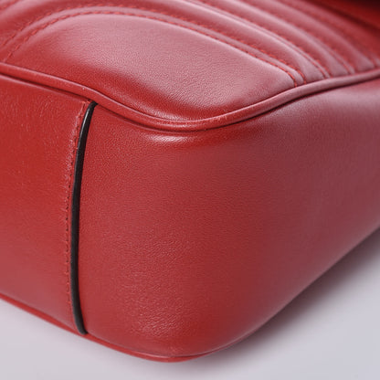 Gucci Calfskin Matelasse Medium GG Marmont Shoulder Bag Hibiscus Red 10 of 14