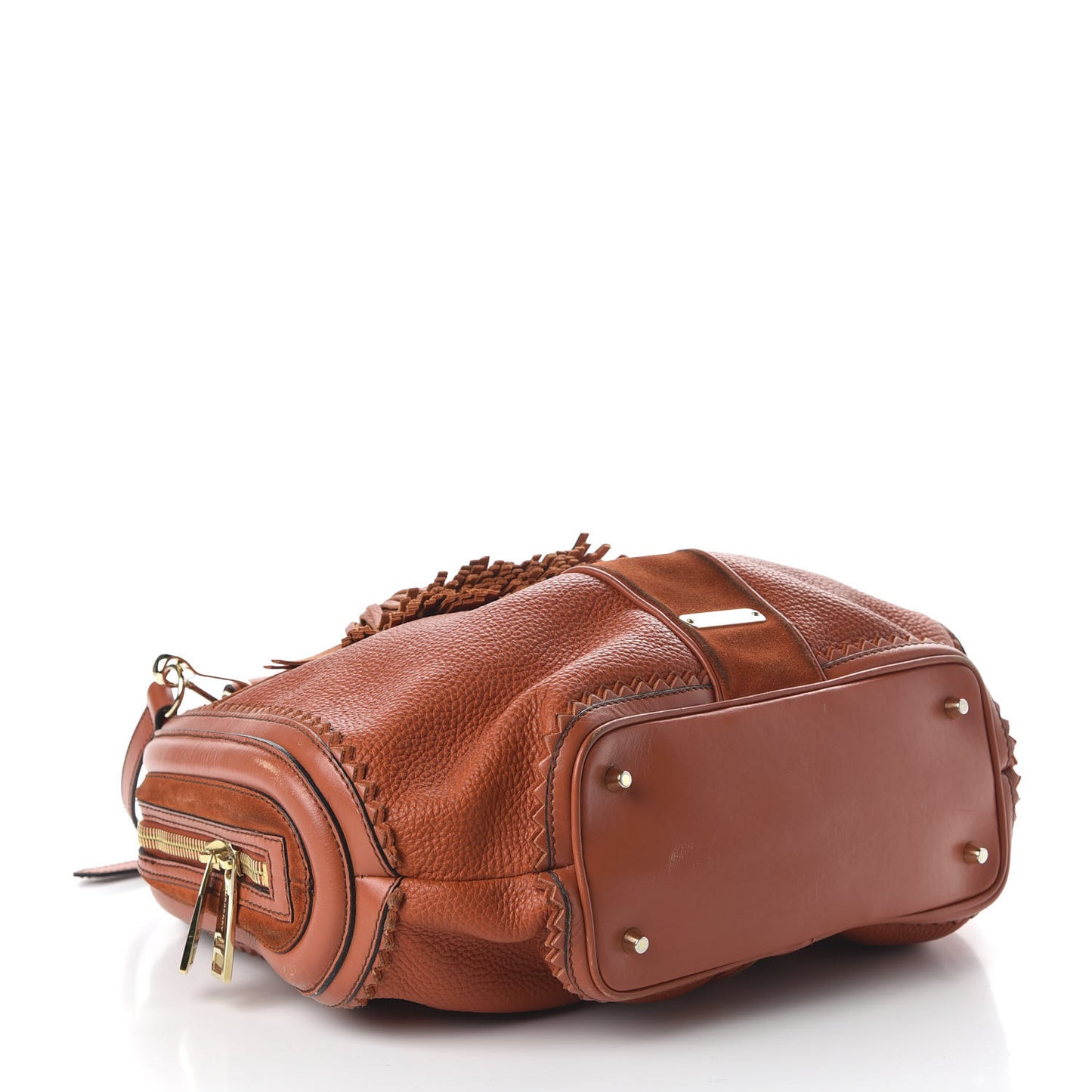 Grainy Calfskin Suede Prorsum Tassel Bowling Bag Orange