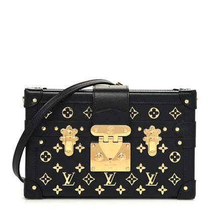 Louis Vuitton Calfskin Metal Monogram Petite Malle Black 1 of 11