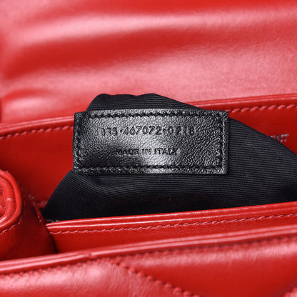 Saint Laurent Calfskin Y Quilted Monogram Toy Loulou Crossbody Bag Red 7 of 14