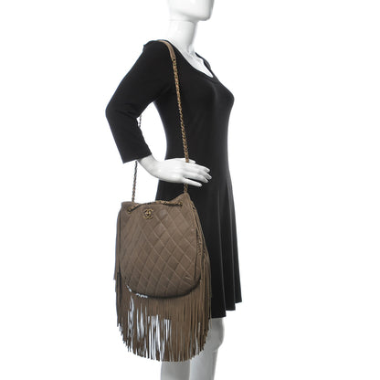 Chanel Calfskin Quilted Into The Fringe Hobo Brown 2 of 7