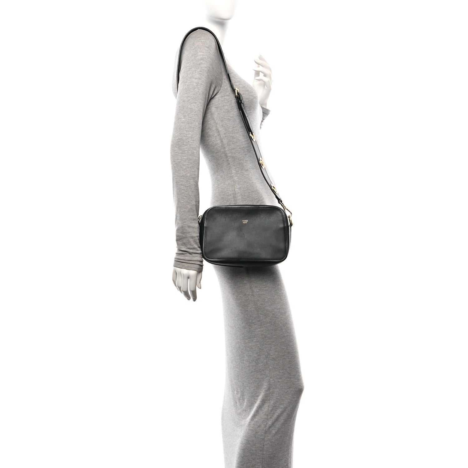 Fendi Vitello Century Opaco F is Fendi Camera Case Black 2 of 10