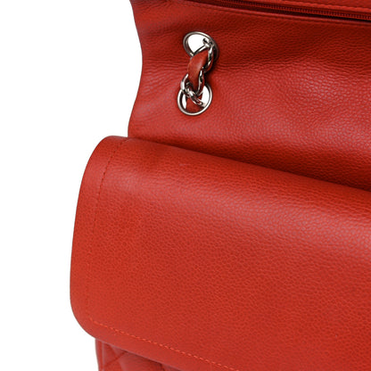 Chanel Caviar Quilted Jumbo Double Flap Red 14 of 24