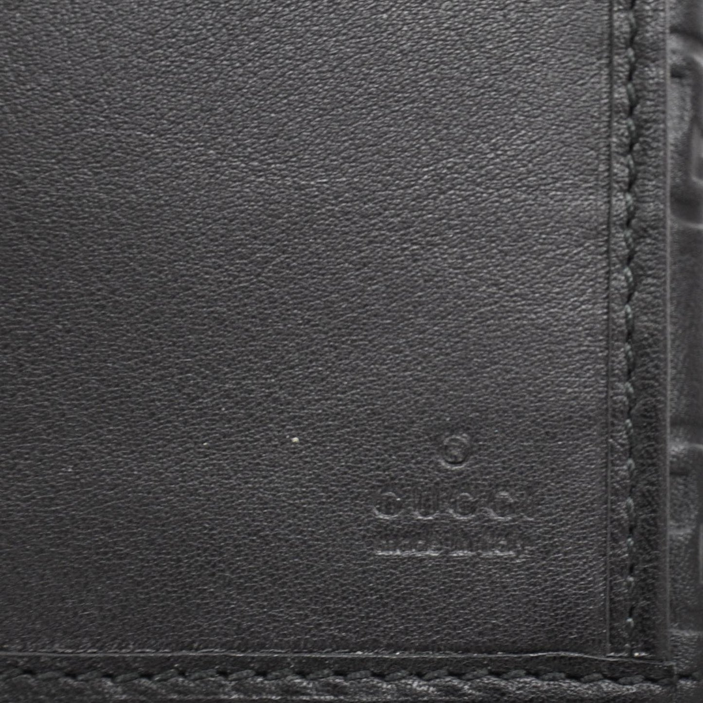 Guccissima Leather Metal Plate Continental Wallet Black