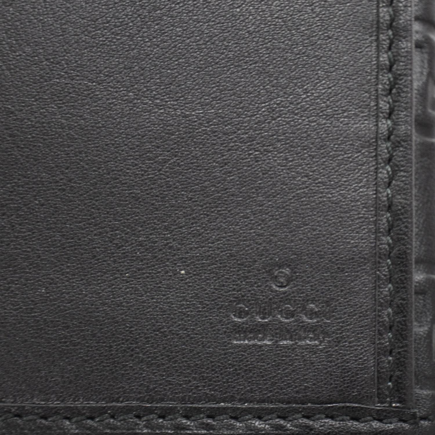 Gucci Guccissima Leather Metal Plate Continental Wallet Black 5 of 5