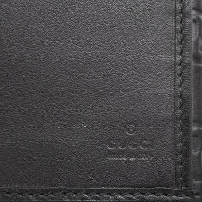 Gucci Guccissima Leather Metal Plate Continental Wallet Black 5 of 5