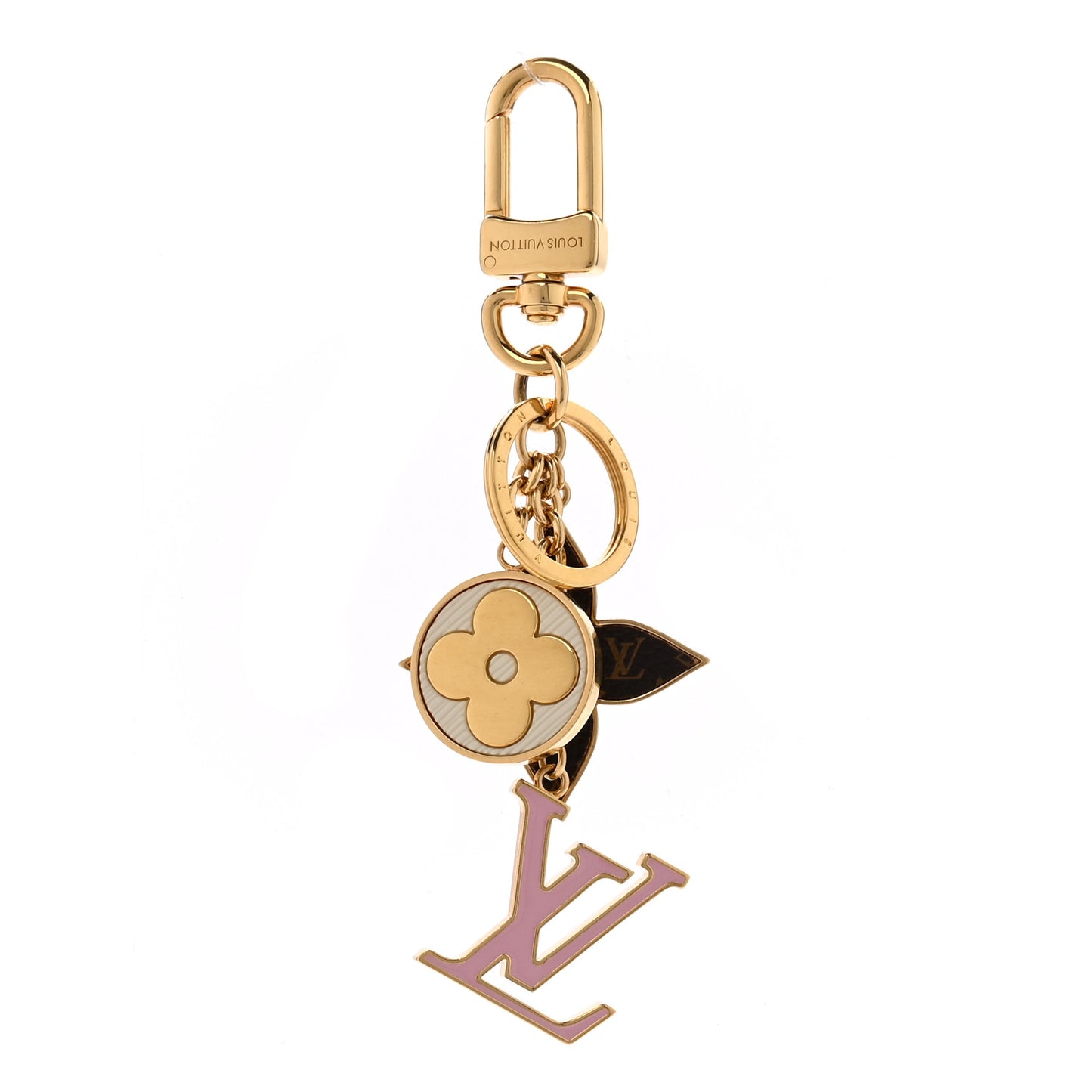 Metal Monogram Epi Spring Street Bag Charm Key Holder Gold