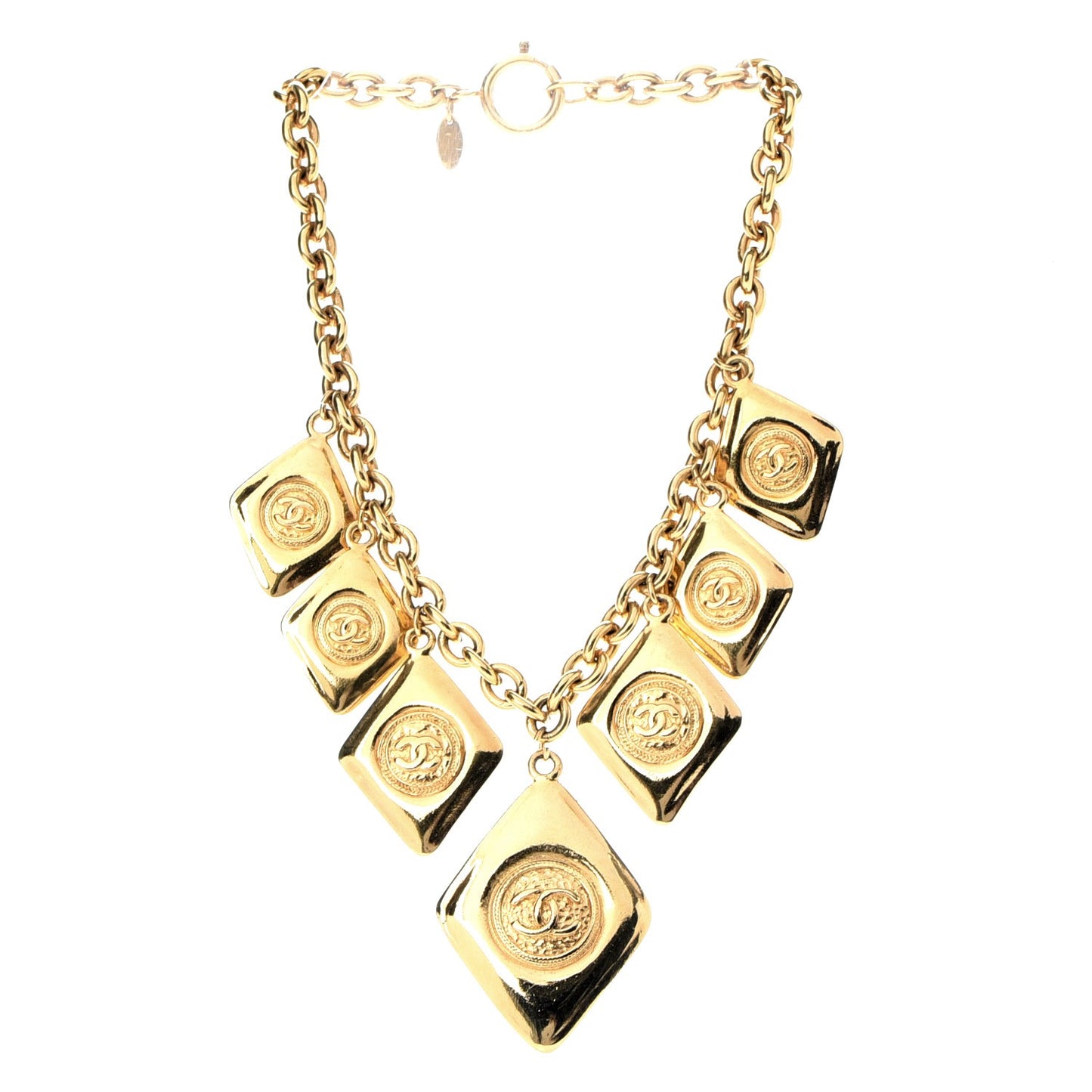 Short CC Necklace Gold