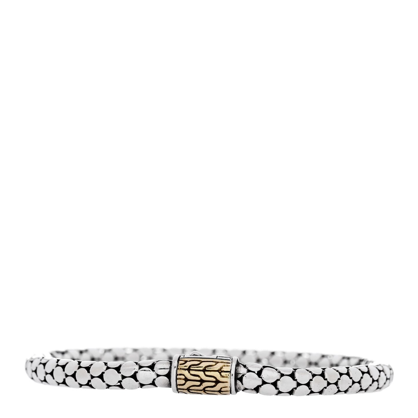 Sterling Silver 18K Yellow Gold 6mm Dot Bracelet