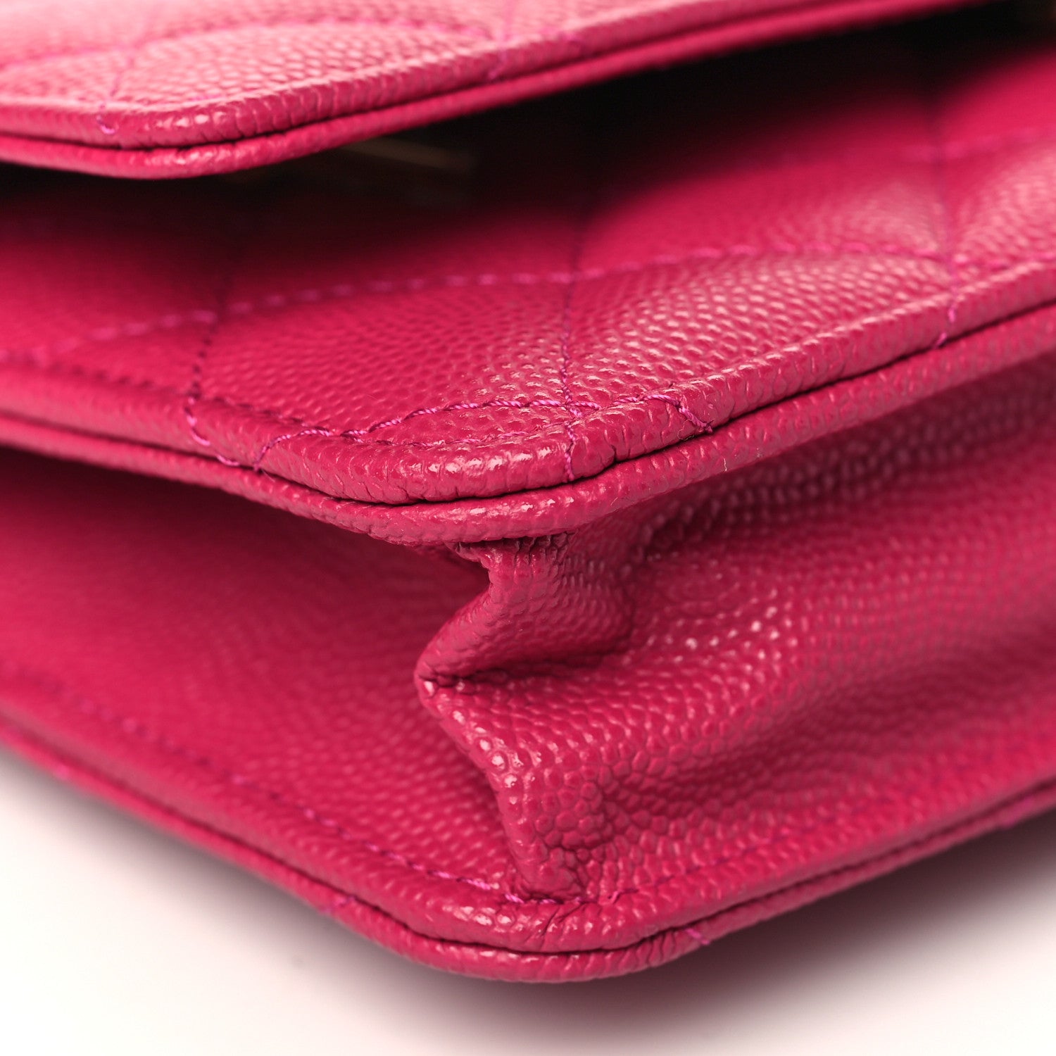Chanel Caviar Quilted Wallet On Chain WOC Fuchsia 9 of 10