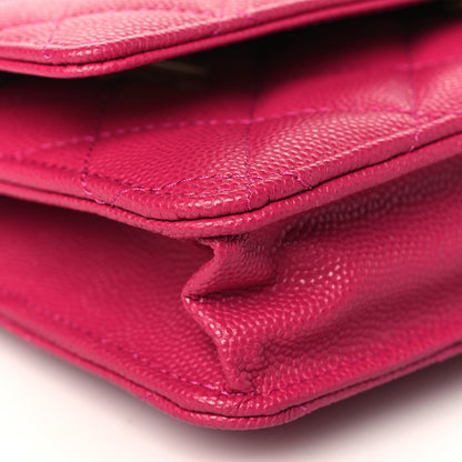 Chanel Caviar Quilted Wallet On Chain WOC Fuchsia 9 of 10