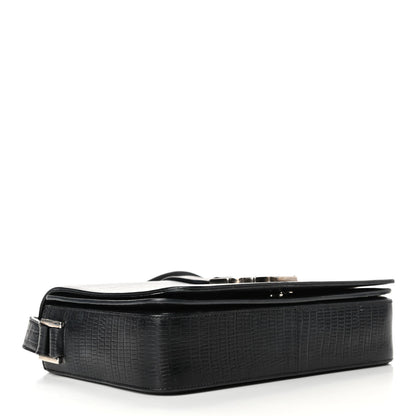 Saint Laurent Lizard Calfskin Embossed Classic Medium Monogram Universite Bag Black 3 of 4