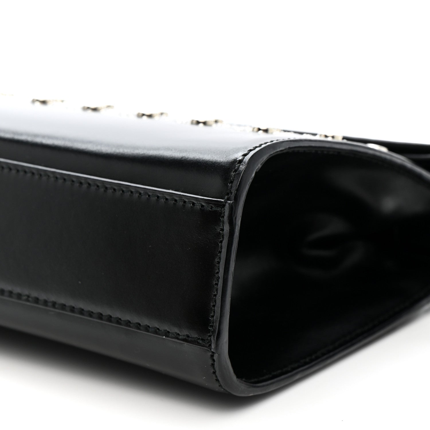 Alaia Calfskin Studded Foldover Clutch Black 10 of 13