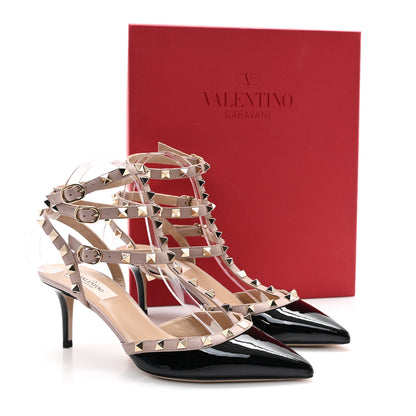 Valentino Garavani Calfskin Nappa Rockstud Ankle Strap 65mm Pumps 39.5 Black Poudre 10 of 10