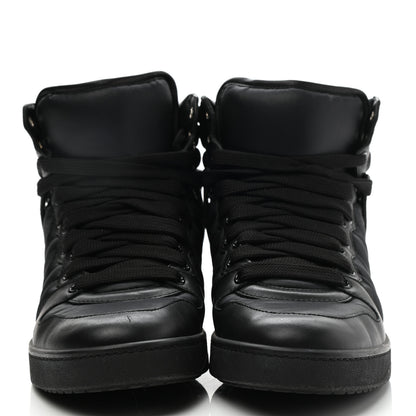 Gucci Nylon Calfskin Mens High Top Sneakers 8.5 Black 3 of 9