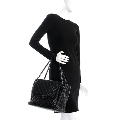 Chanel Lambskin Quilted Front Flap Tote Black 2 of 15