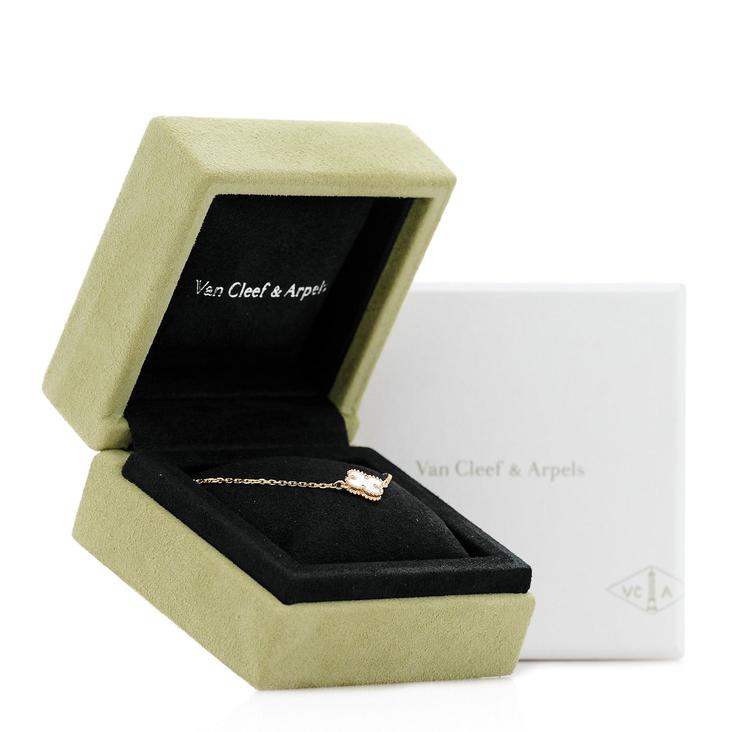 18K Yellow Gold Mother of Pearl Sweet Alhambra Bracelet