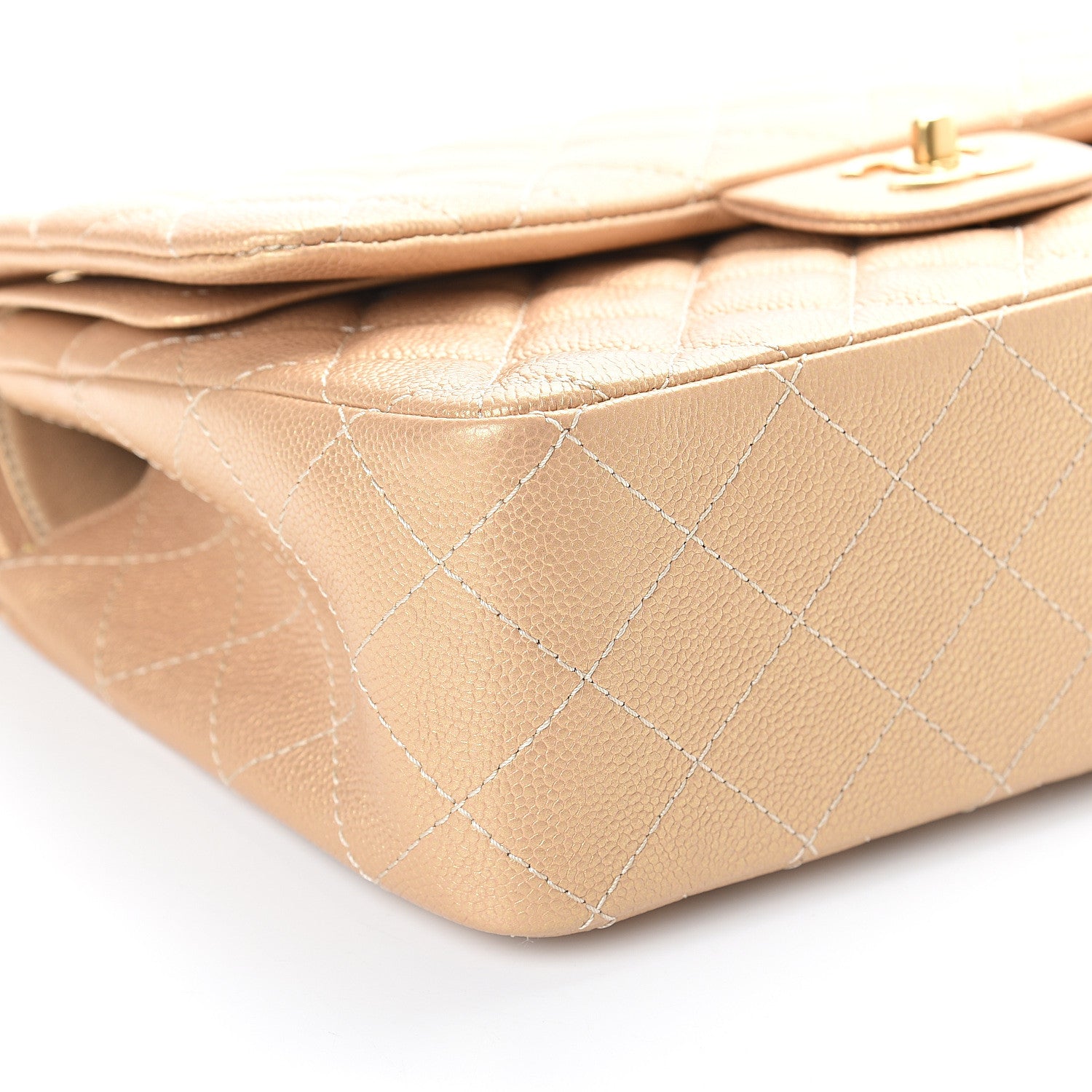 Chanel Pearly Caviar Quilted Jumbo Double Flap Gold 7 of 8