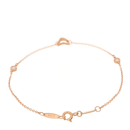 Tiffany 18K Rose Gold Diamond Elsa Peretti Diamonds by the Yard Open Heart Bracelet 2 of 4
