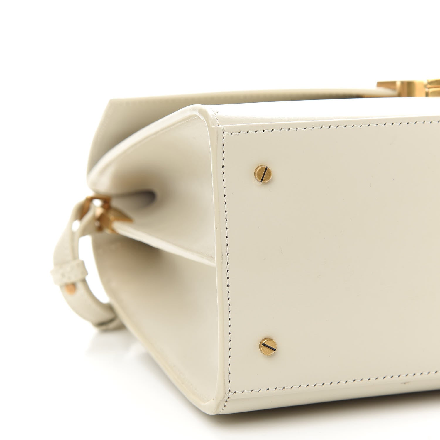 Saint Laurent Smooth Calfskin Medium Classic Monogram Cassandra Top Handle Crema Soft Rouge Legion 7 of 8