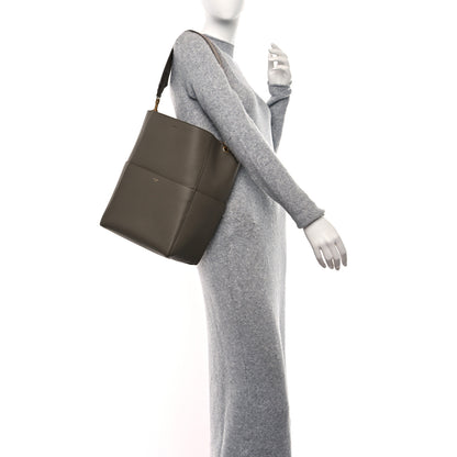 Celine Soft Grained Calfskin Sangle Bucket Bag Taupe 2 of 10