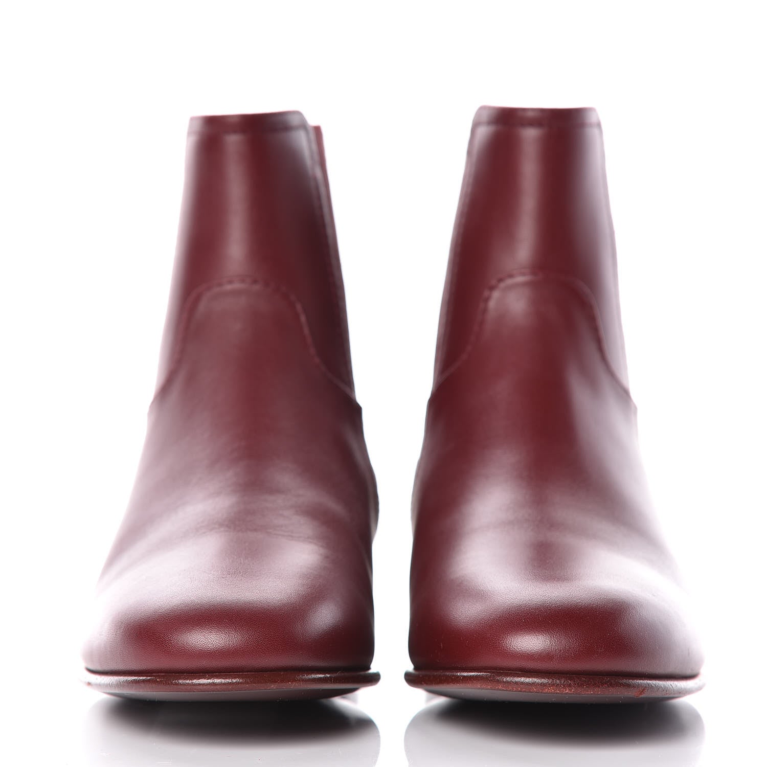 Chanel Calfskin Chelsea CC Short Boots 37.5 Bordeaux 3 of 10