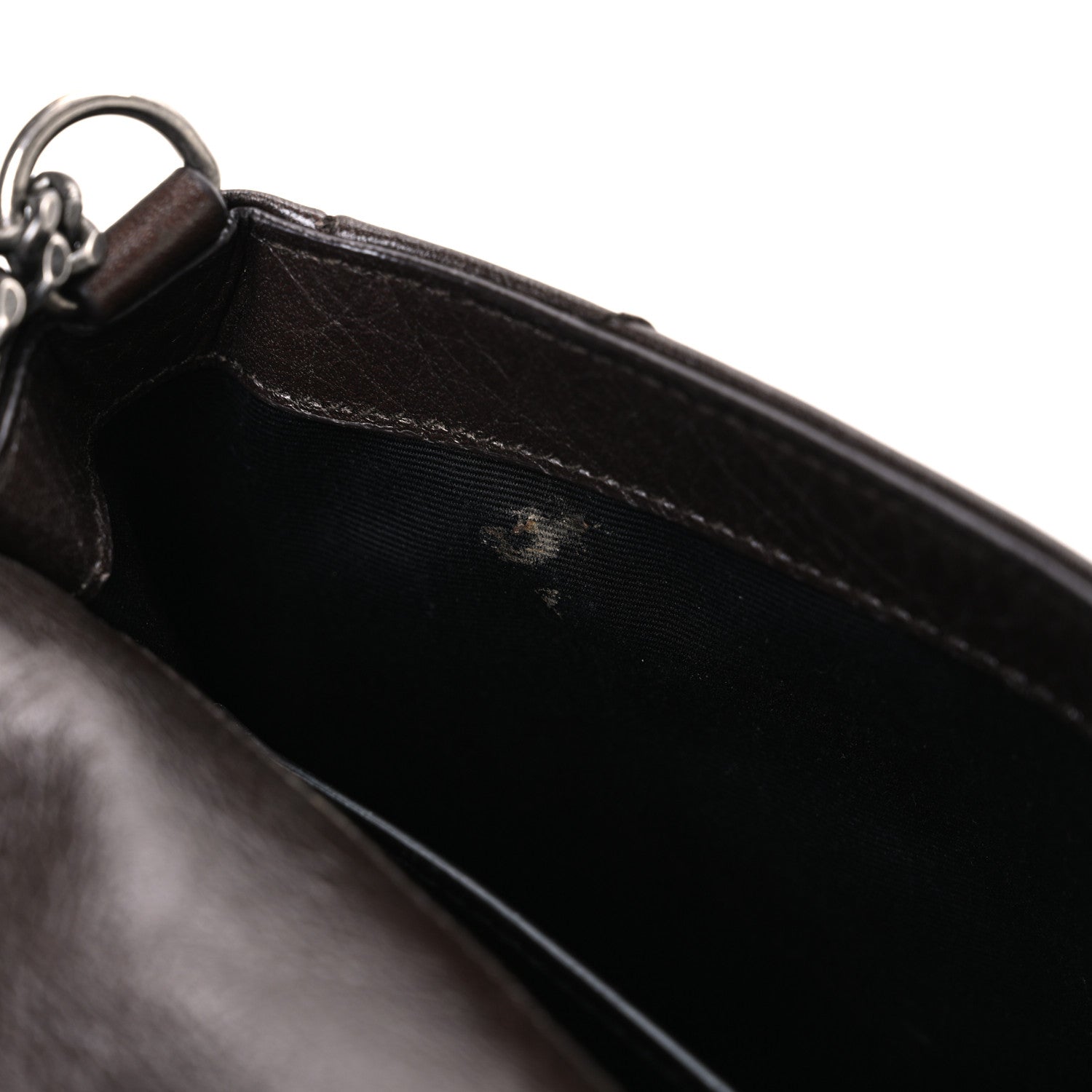 Saint Laurent Crinkled Lambskin Matelasse Monogram Baby Niki Chain Satchel Chocolate 13 of 13