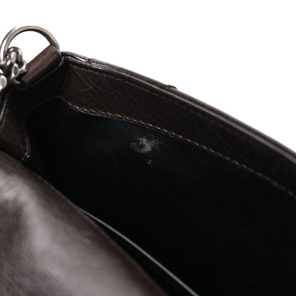 Saint Laurent Crinkled Lambskin Matelasse Monogram Baby Niki Chain Satchel Chocolate 13 of 13