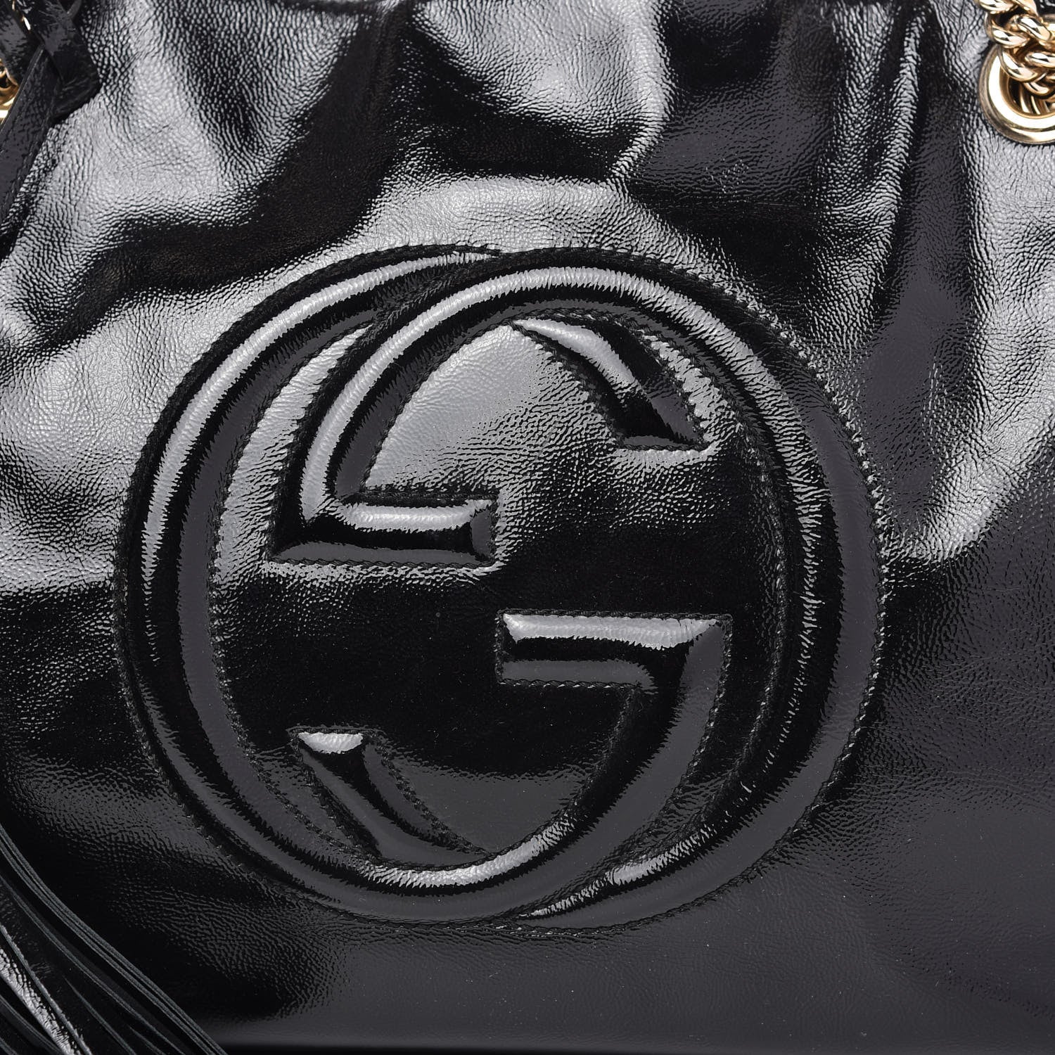 Gucci Patent Medium Soho Chain Shoulder Bag Black 10 of 10