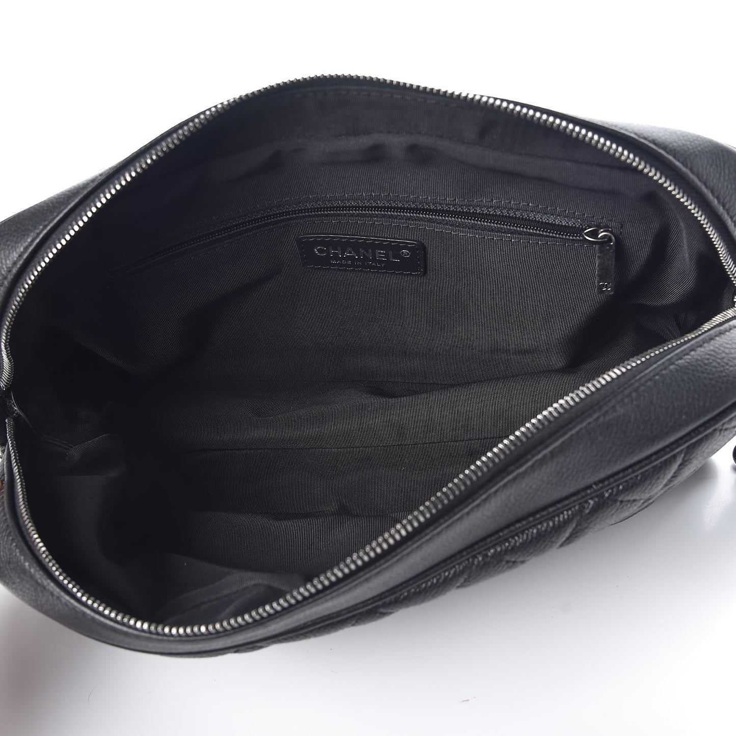 Grained Calfskin Quilted Medium Casual Rock Flap Black