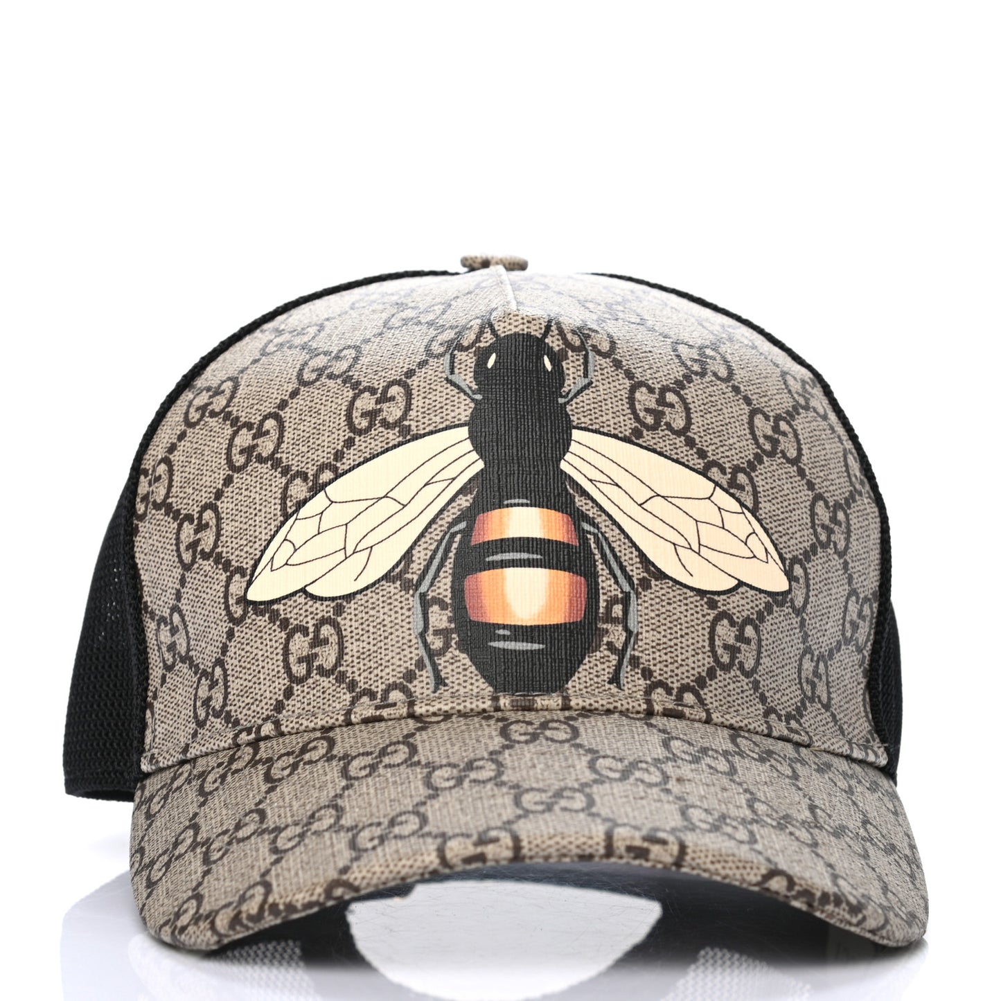 GG Supreme Monogram Bee Print Baseball Hat M Beige