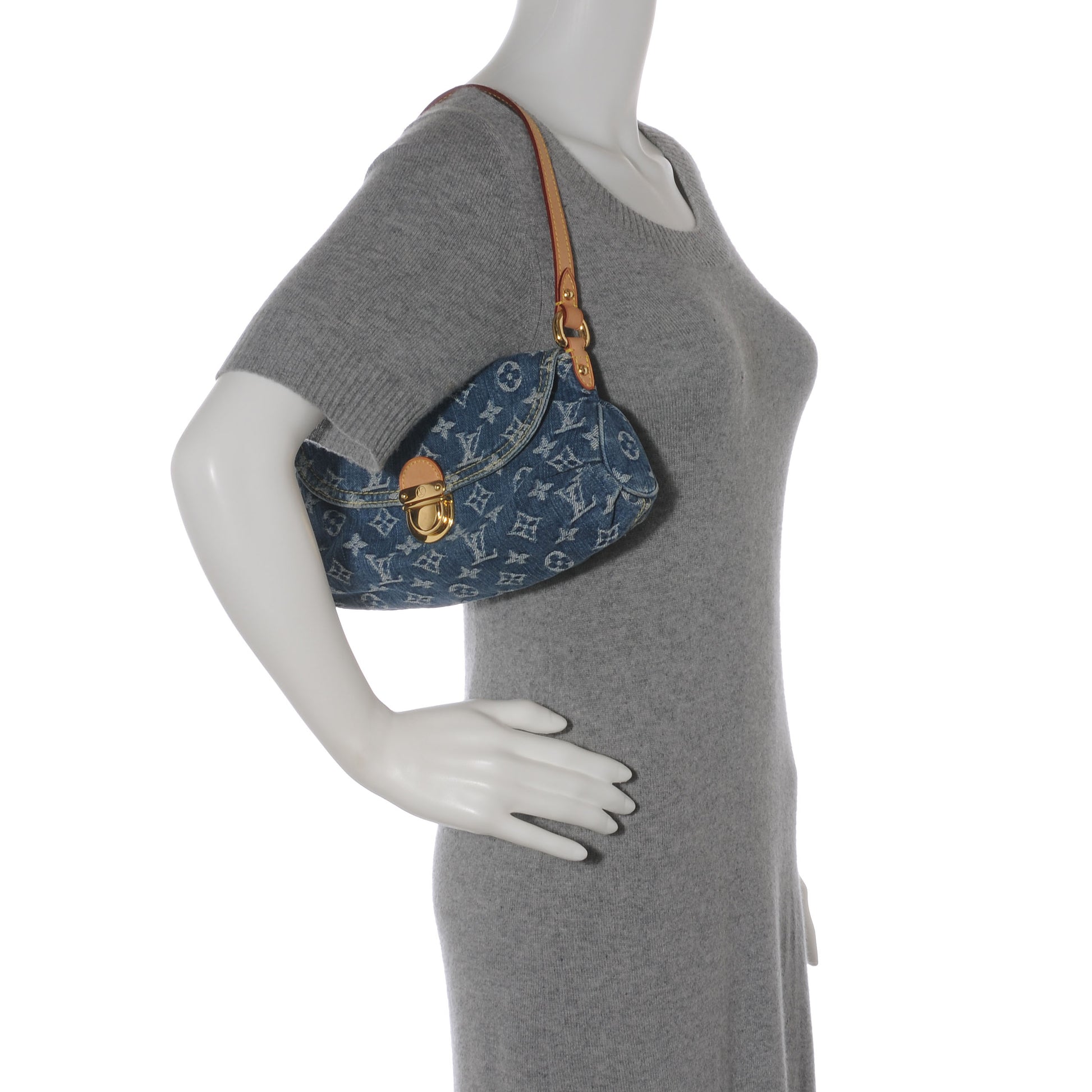 Louis Vuitton Monogram Denim Mini Pleaty Blue 2 of 7