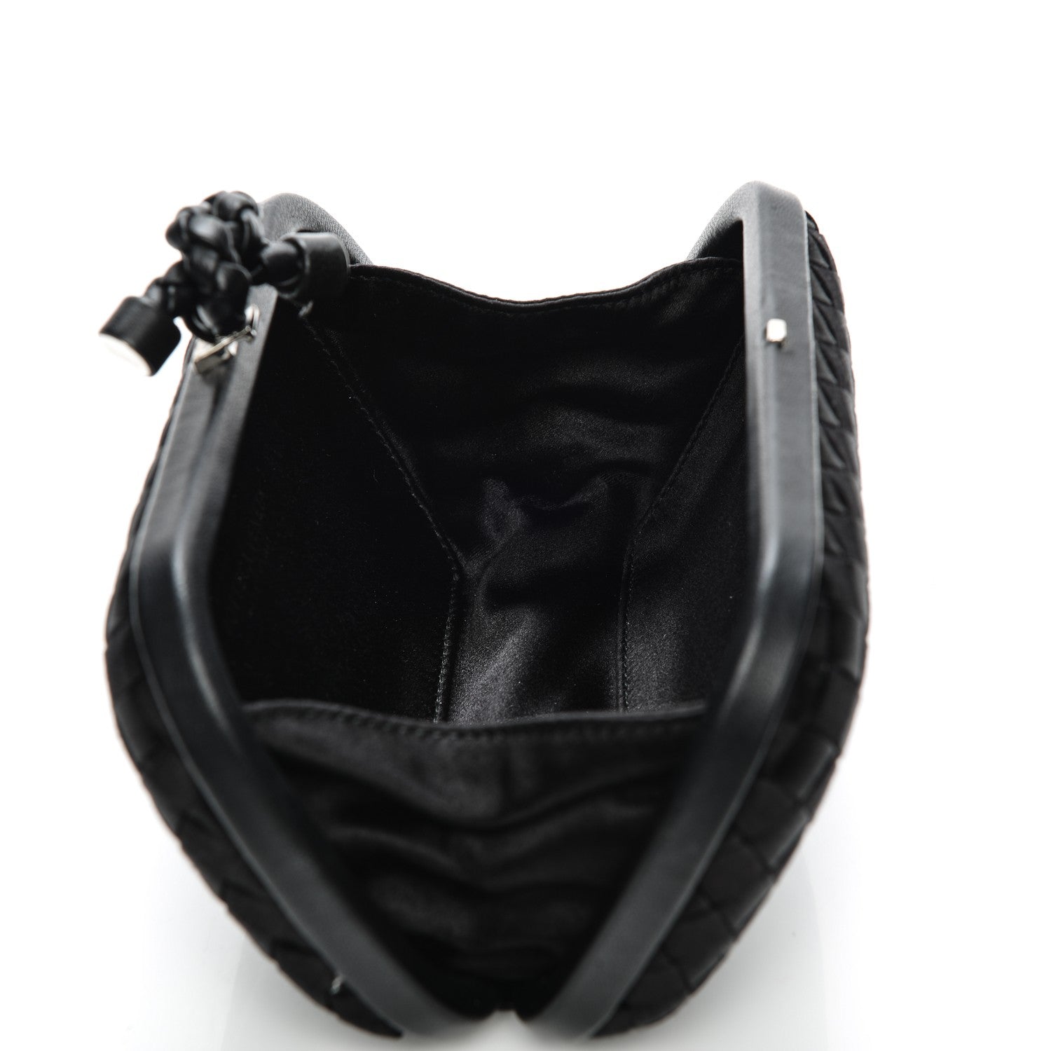 Bottega Veneta Satin Intreccio Impero Knot Clutch Black 5 of 6