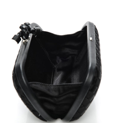 Bottega Veneta Satin Intreccio Impero Knot Clutch Black 5 of 6