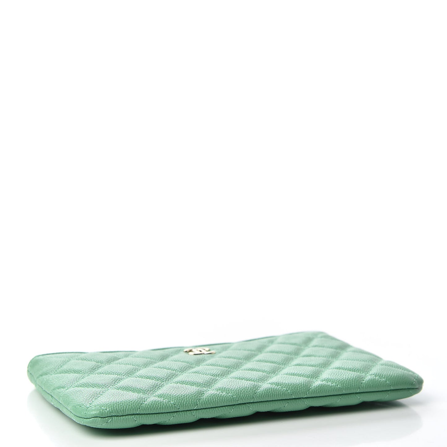 Caviar Quilted Cosmetic Case Green
