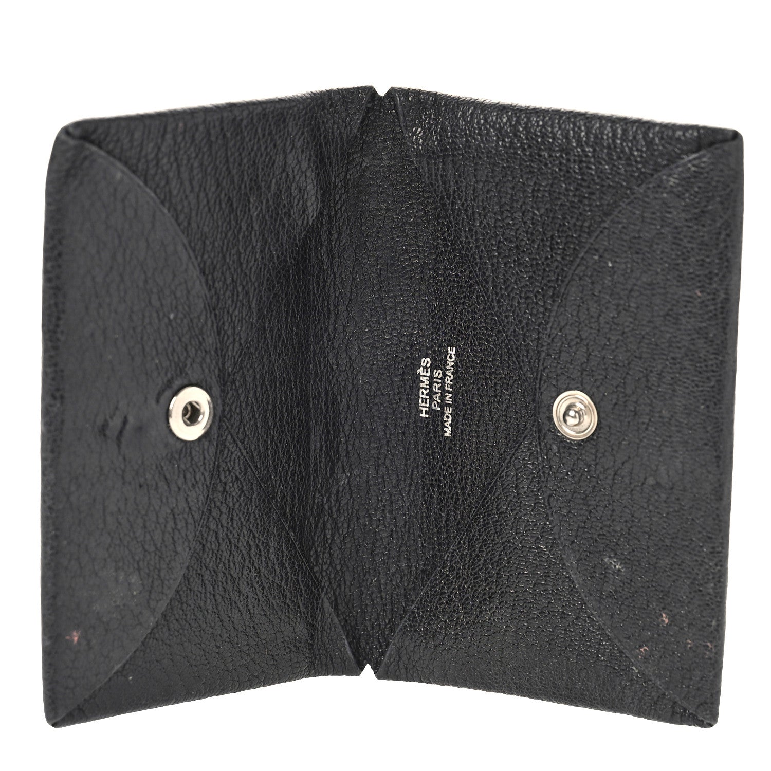 Hermes Chevre Mysore Calvi Card Case Black 5 of 11