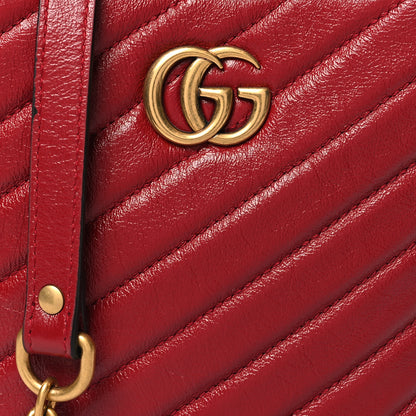Gucci Azalea Calfskin Matelasse Diagonal Tall GG Marmont Crossbody Bag Romantic Cerise 9 of 12