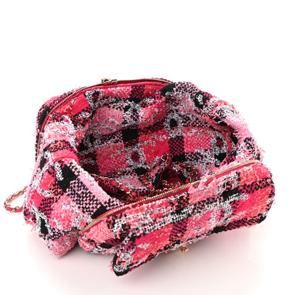 Chanel Tweed Large Tote Flap Pink Black 8 of 17