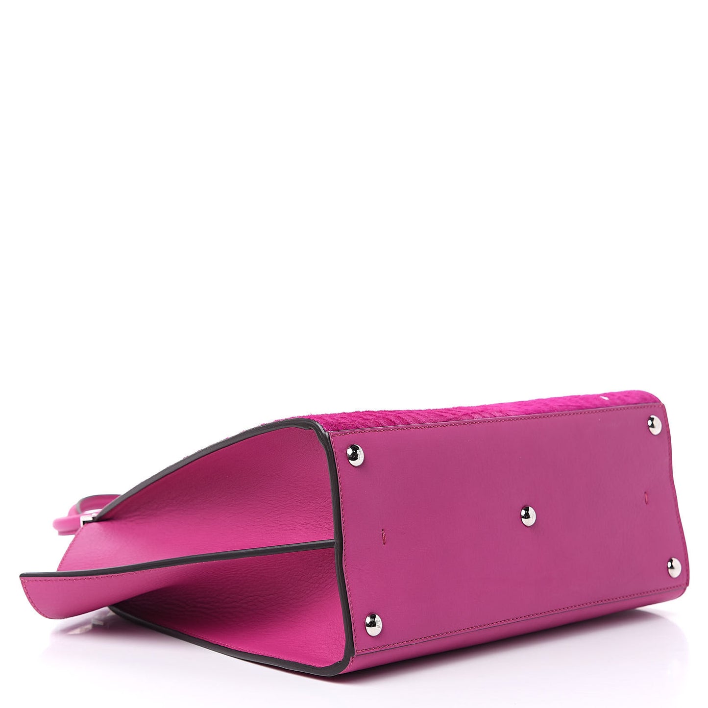 Vitello Pelo Flamingo Crocodile Embossed Petite 3Jours Tote Magenta