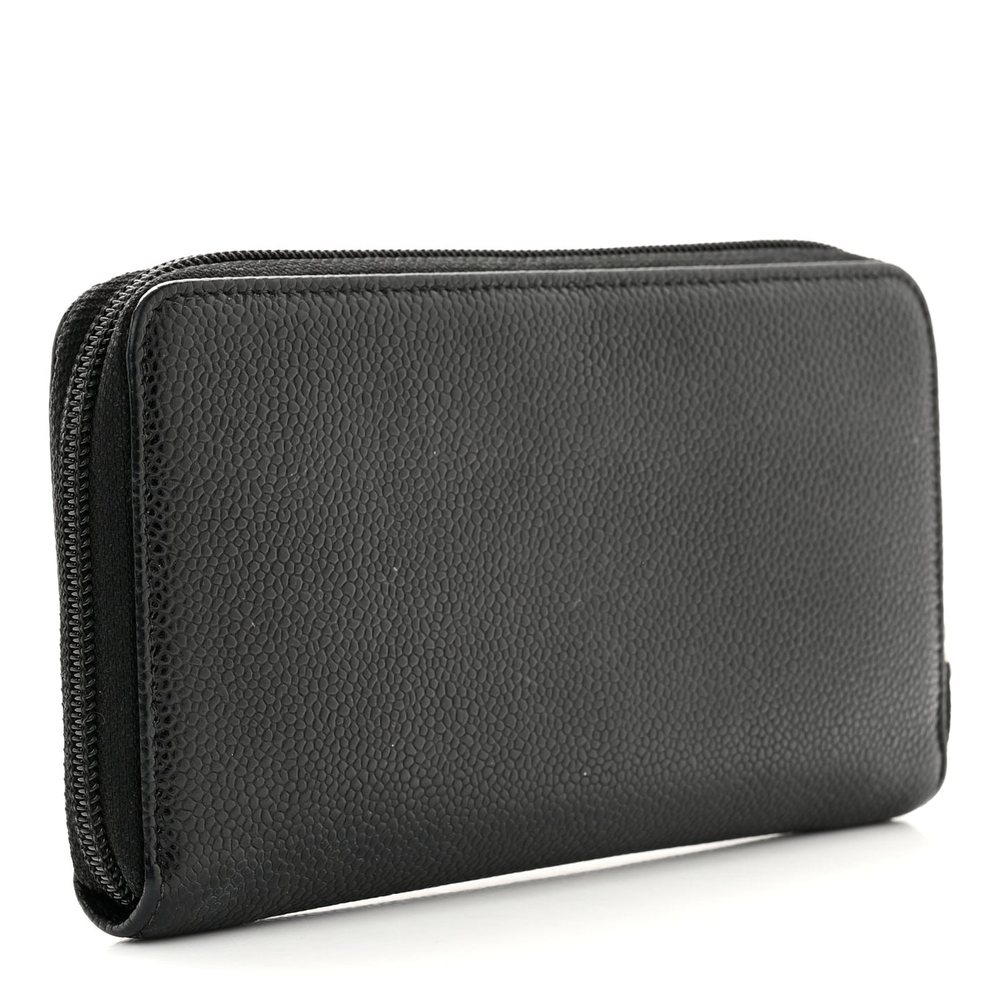 Caviar Large Timeless CC Zip Around Wallet Black