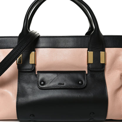 Chloe Calfskin Medium Alice Satchel Beige Black 8 of 10