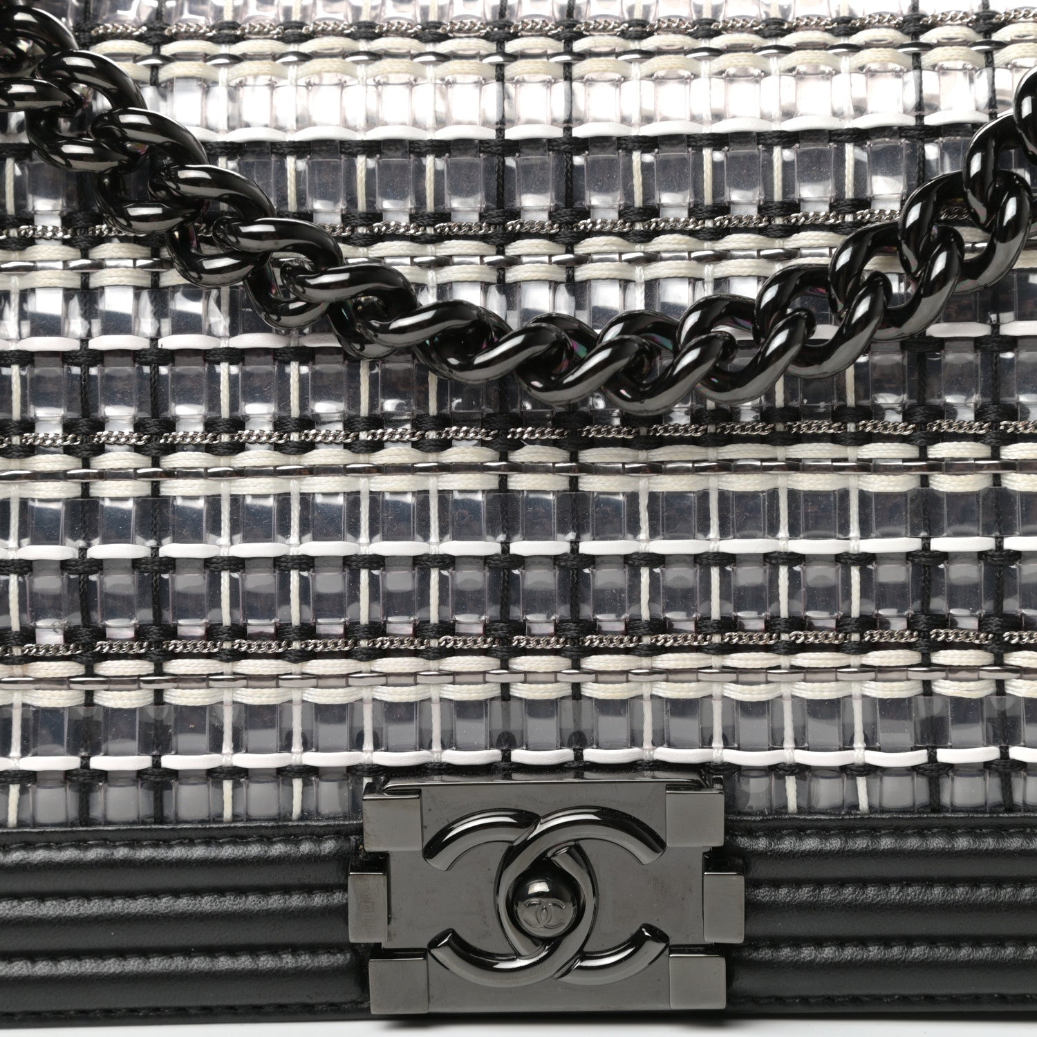 Chanel PVC Thread Woven Medium Boy Flap Black 9 of 9