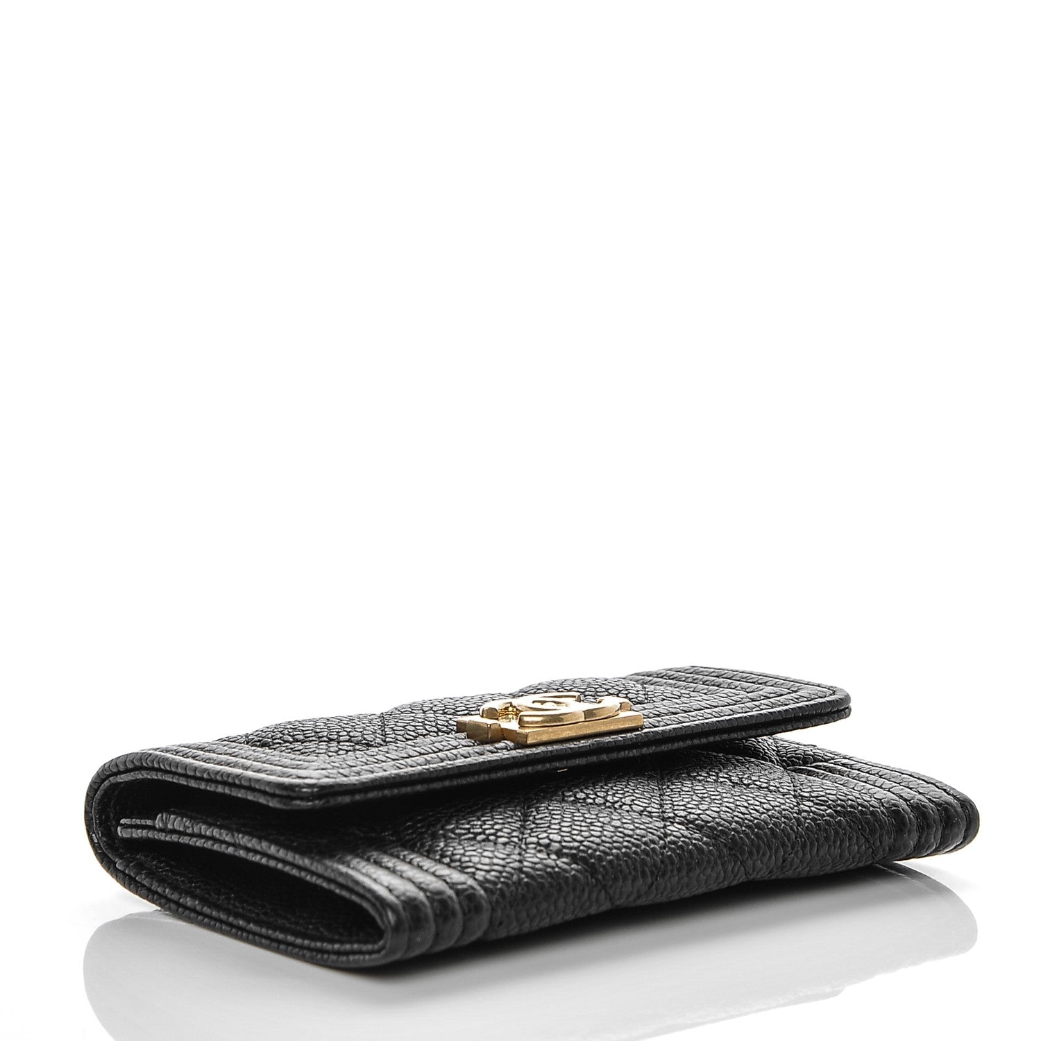 Chanel Caviar Quilted Boy Flap Card Holder Black 4 of 8