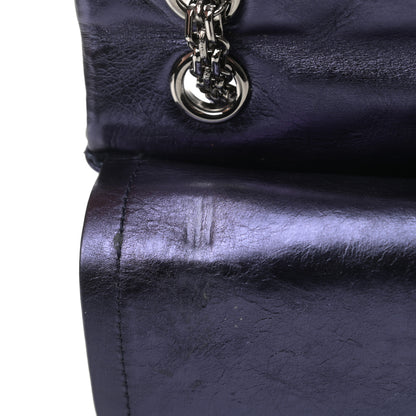 Chanel Metallic Aged Calfskin Quilted 2.55 Reissue 226 Flap Dark Navy Blue 11 of 12