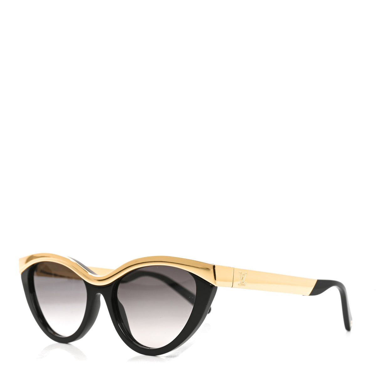 Louis Vuitton Metal LV Blend Cat Eye Sunglasses Z2644U Black Gold 1 of 7