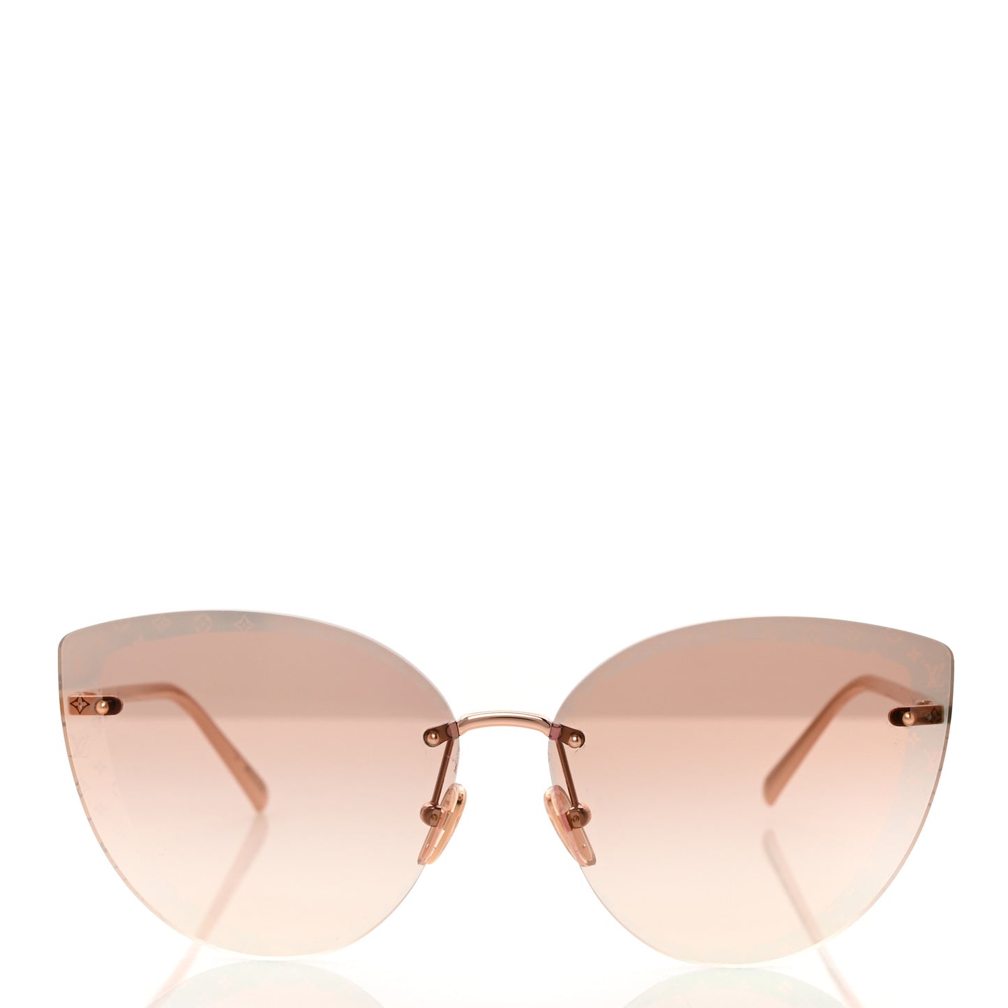 Metal LV Halo Cat Eye Sunglasses Z1944U Pink Gold
