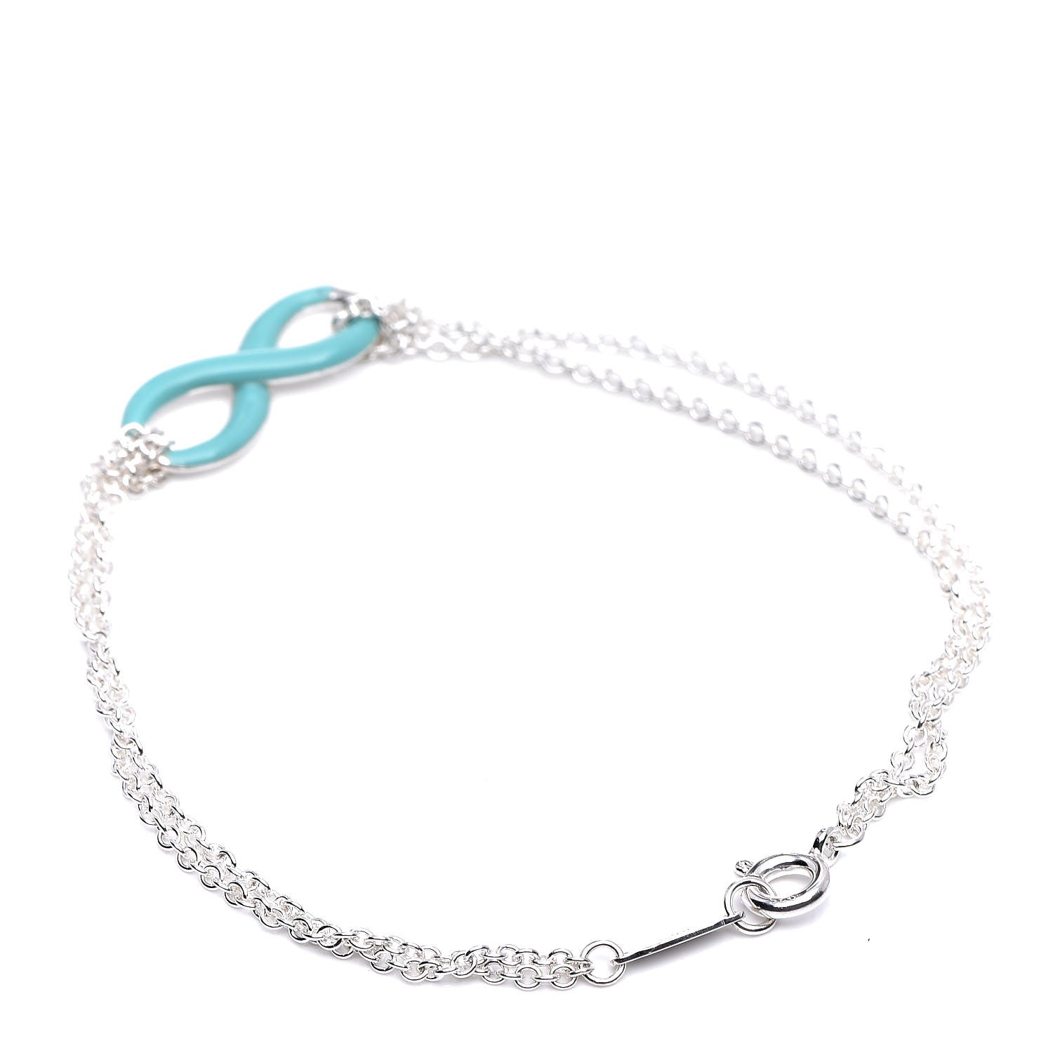 Tiffany Sterling Silver Enamel Infinity Bracelet Blue 3 of 6